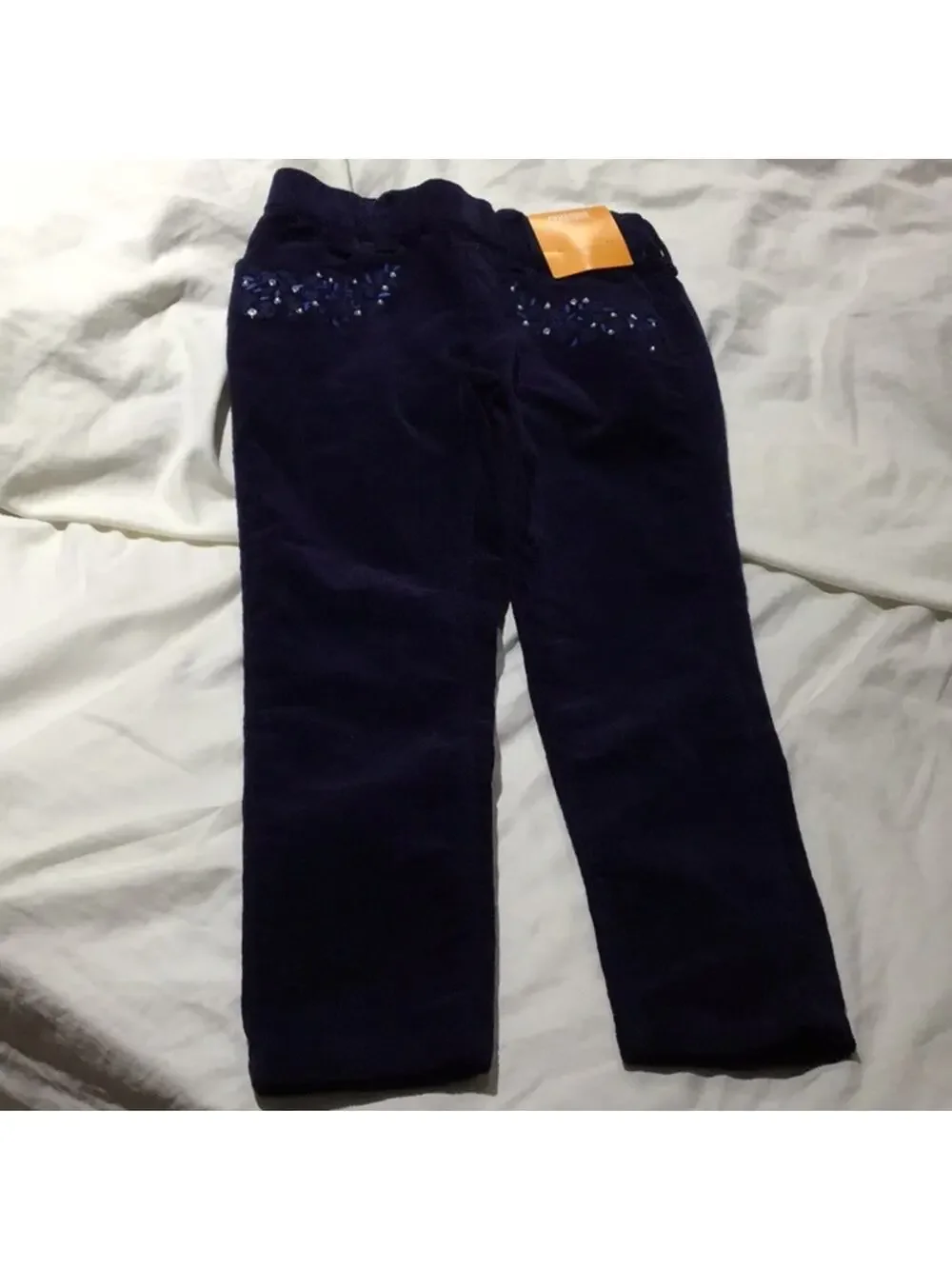 Gymboree 4T navy elastic waist cords bejeweled NWT